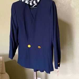 NWT Classic Navy Kasper skirt suit - size 10P
